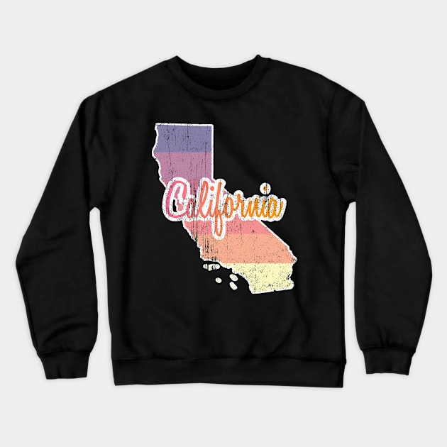 California State Map Vintage Crewneck Sweatshirt by AR DESIGN